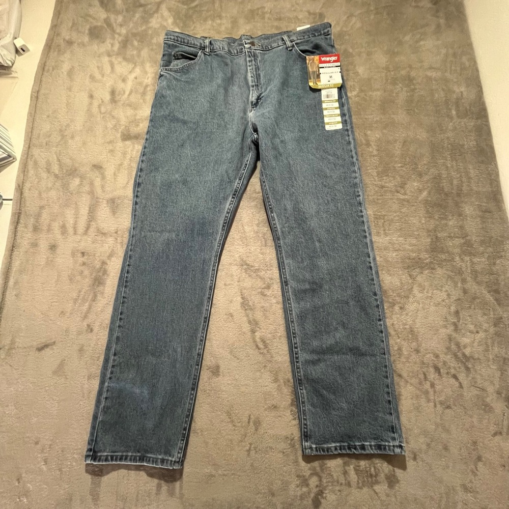 Wrangler Jeans Men 40x32 Blue Five Star Heritage Regular Fit Stretch 1096FXVDB